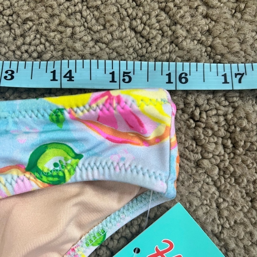 Haley and the Hound citrus on teal bikini bottoms - Picture 5 of 7